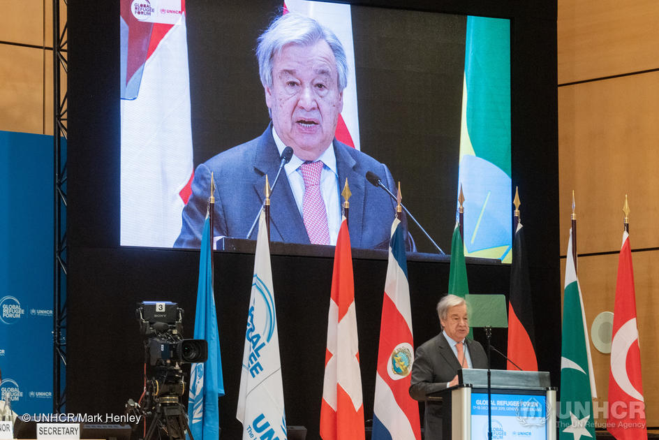 Switzerland. UN Secretary-General addresses the opening session of the Global Refugee Forum