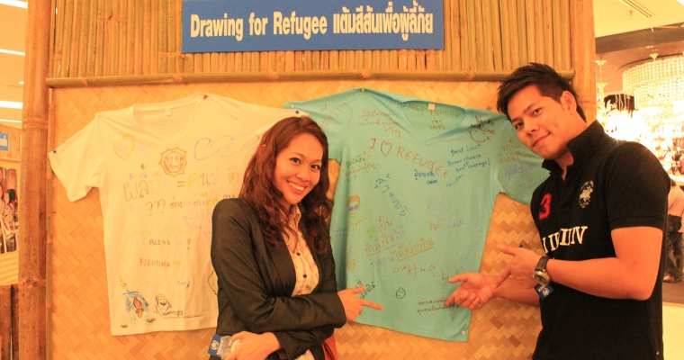 "Don't give up" was their message to refugees in the “Do 1 Thing” exhibition organised by UNHCR at Siam Paragon on 26 Mar 12