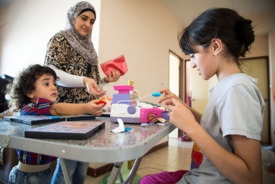 Nader’s so n Ahmed, 3, is always active and loves to play with his sisters ©UNHCR/R.Arnold 2015