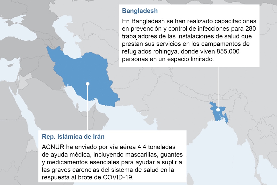 La respuesta de ACNUR en el mundo ante la emergencia por el COVID-19.