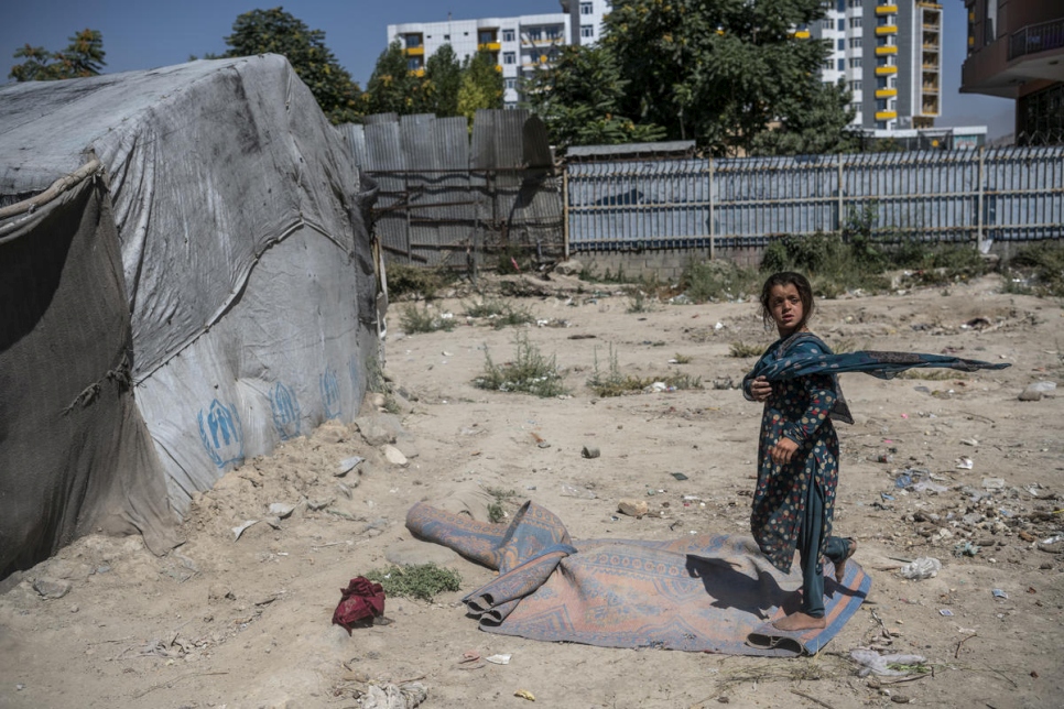 Afghanistan. Returnees from Pakistan live in a camp in Kabul