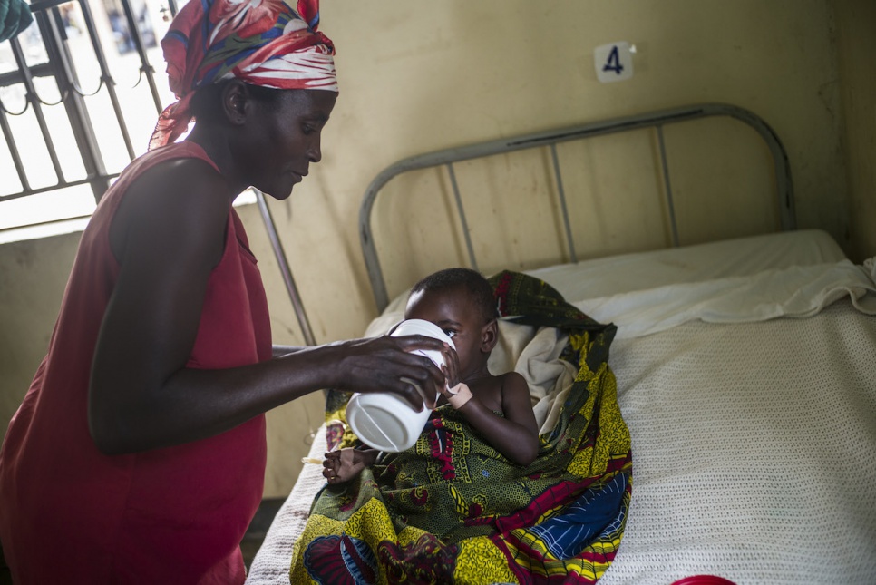 Janette and her husband fled the Democratic Republic of Congo in 2008. Their young daughter, Agness, has contracted malaria in Uganda.