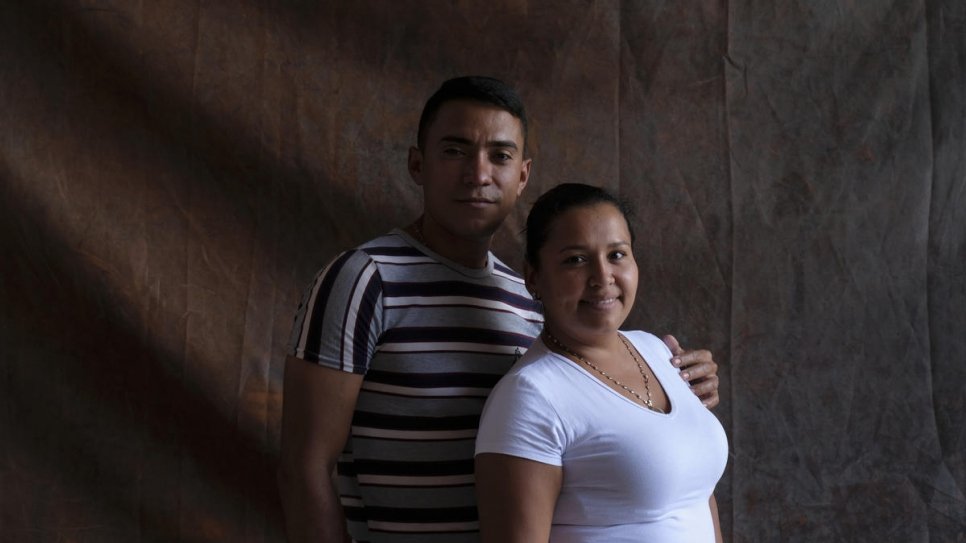 Gabriel Arana, 31, and Nereyda Camejo, 28, from Venezuela during their stay at Carmen's hostel in El Juncal, Ecuador.