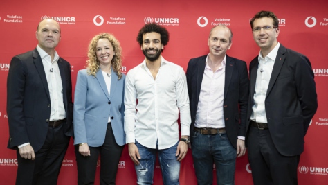 United Kingdom. Mohamed Salah announced as Ambassador for UNHCR / Vodafone Foundation's Instant Network schools programme