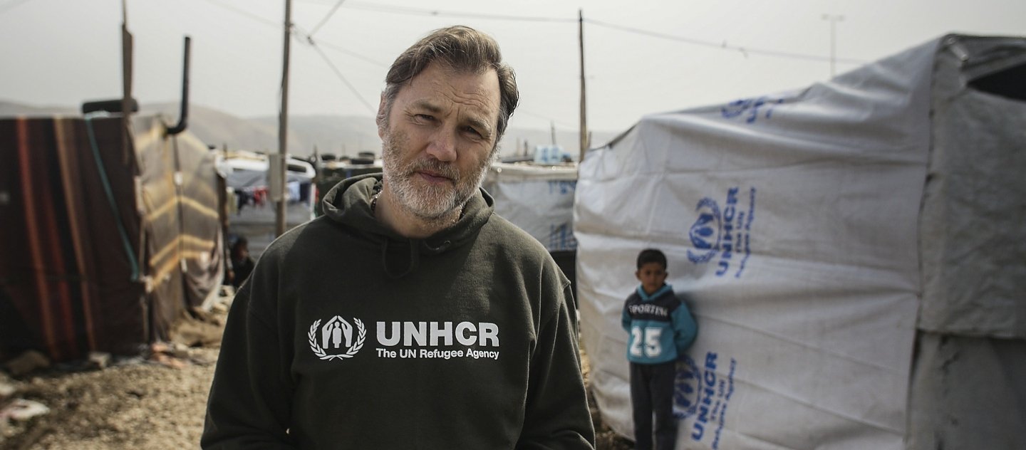 David is shown here in an informal settlement in the Bekaa Valley, not far from the Syrian border