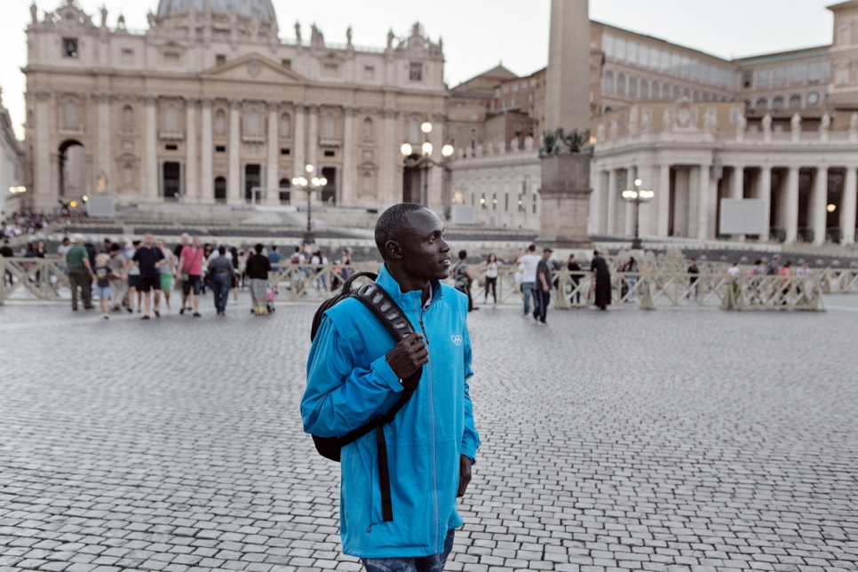 Italy. Refugee Olympian from South Sudan visits the Vatican