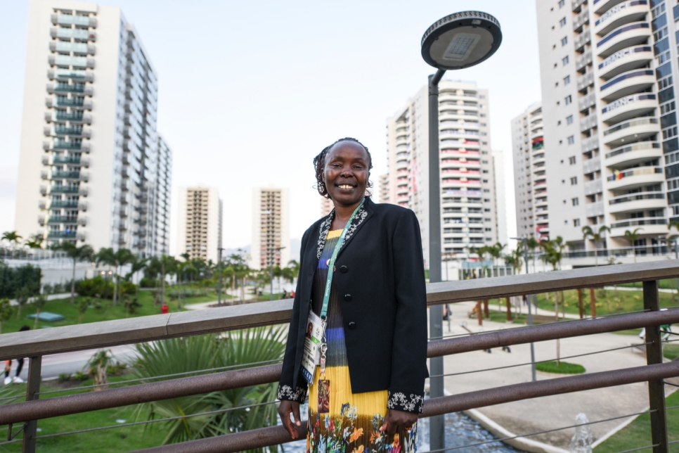 Brazil. Tegla Loroupe at the Olympic Village in Rio
