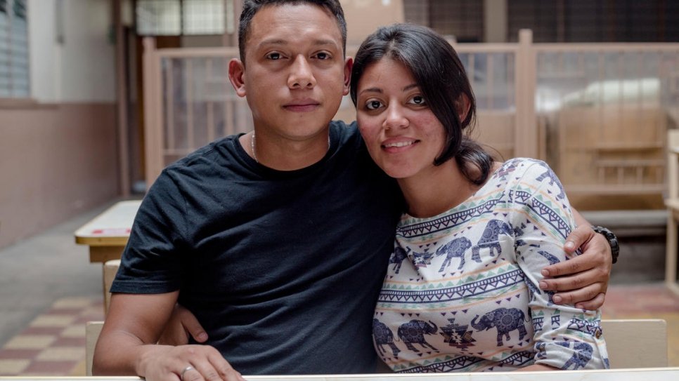 Jorn Henrry Bermudez, 28, and his 19-year-old partner Ana Kathiushka Castro, who is five months pregnant, apply for asylum in San Jose.