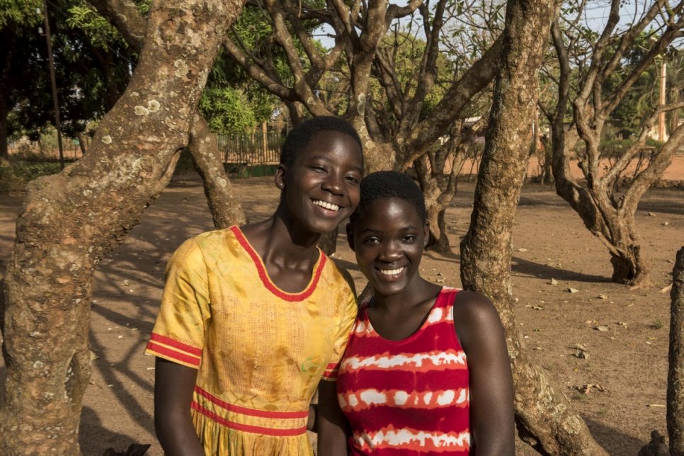 After growing up with no official nationality in an orphanage, now Françoise (left) and Christel are proud citizens of Cote d'Ivoire.