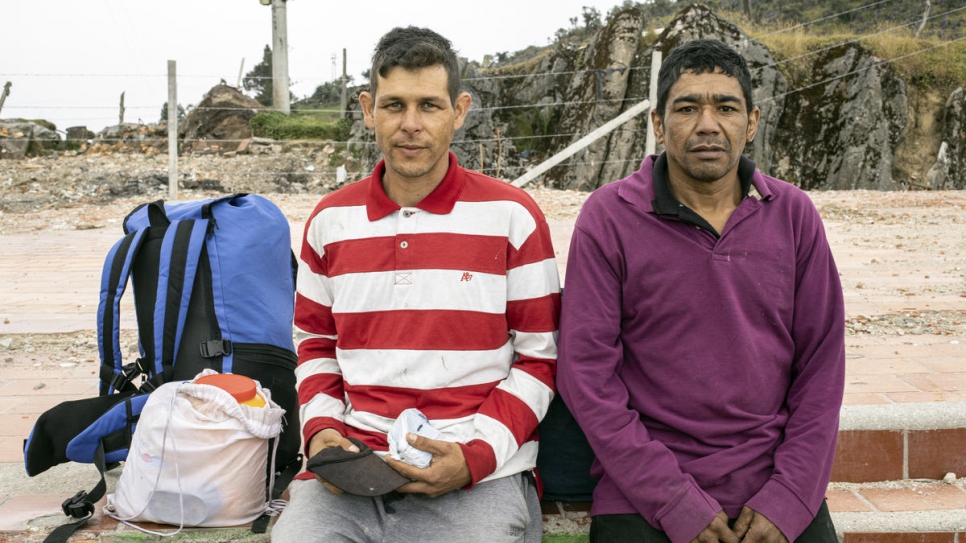 Víctor Sivira, 33, reached the Berlin pass with his friend and travel companion, Alexander Pérez after walking for several days from the Venezuela-Colombia border.