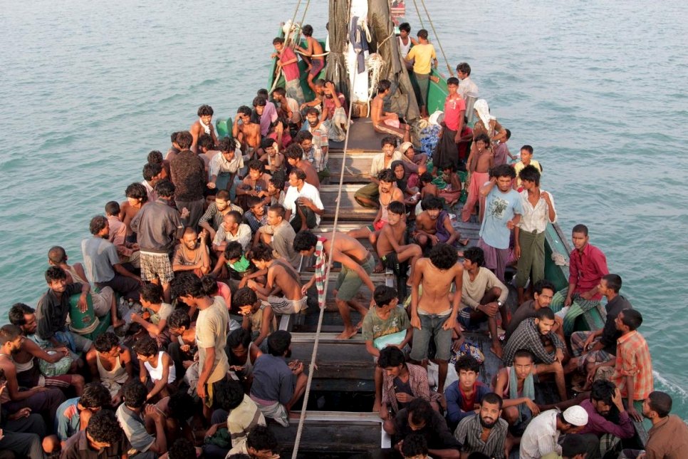 At Sea. Rohingya boat people