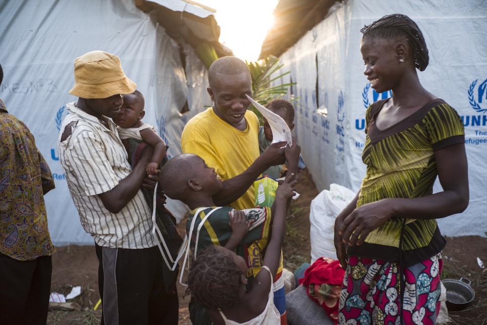 Tatiana's family have just received their papers in Bili camp in the Democratic Republic of the Congo. They arrived six months ago after escaping violence in the Central African Republic.