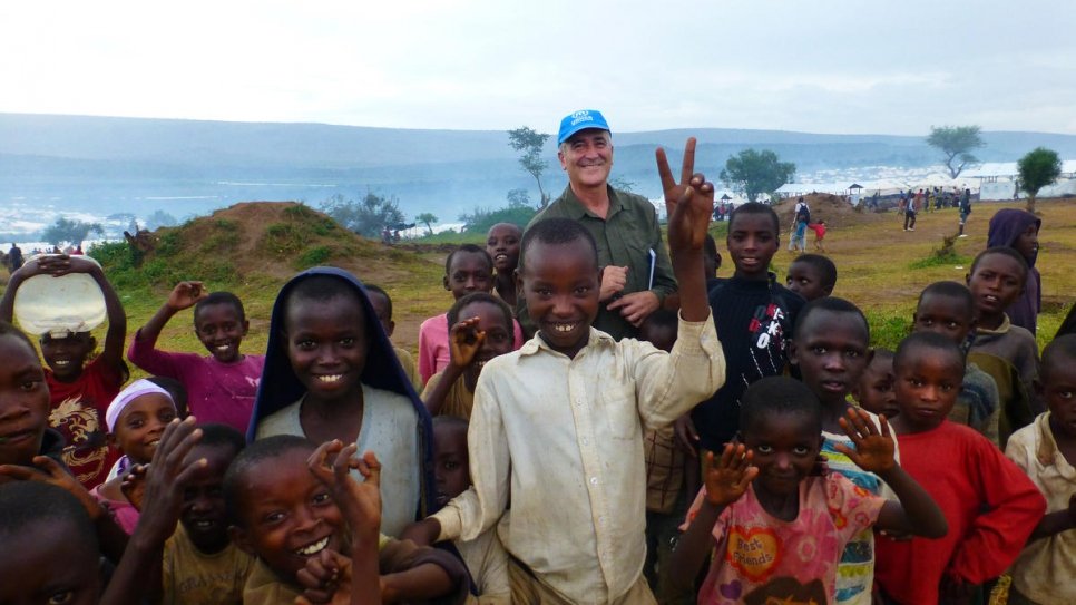 Vicente Escribano, head of UNHCR's Supply Management Services, at the Mahama refugee camp, Rwanda.