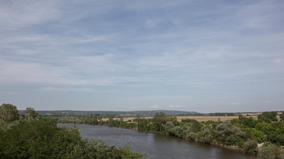 Le fleuve qui marque la frontière. Cette photo est prise à proximité de la ville d'Orestiada. 