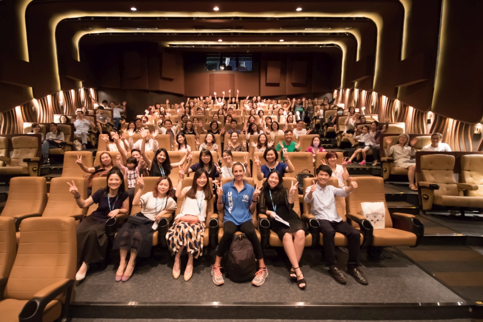 Phoebe Goodwin and the film festival audience