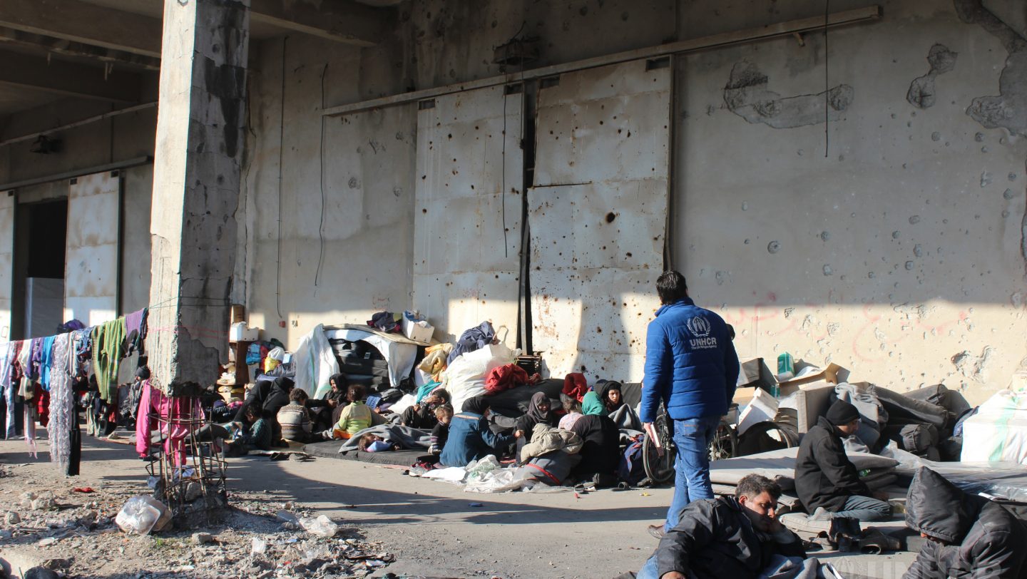 Families arriving from East Aleppo to Mahalej shelter