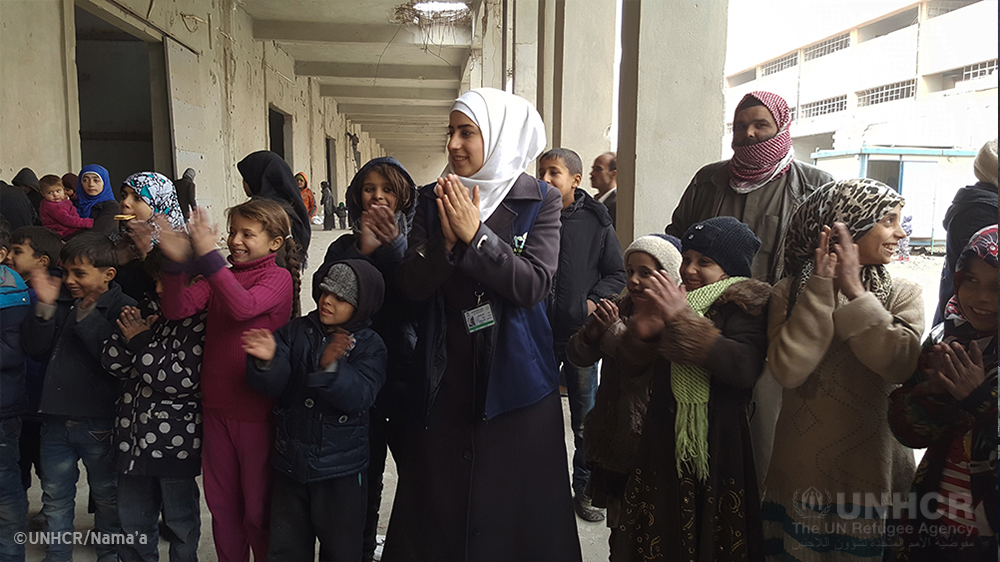 Young Syrian displaced children from East Aleppo enjoy recreational activities