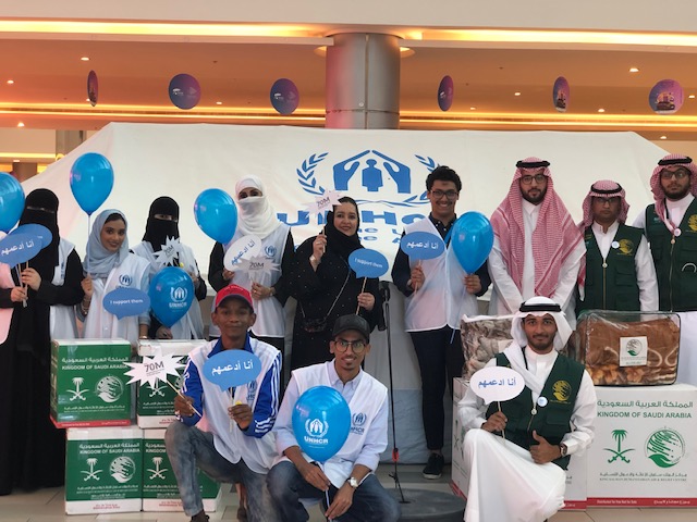 جانب من احتفالات المفوضية بيوم اللاجئ العالمي في مدينة جدة.