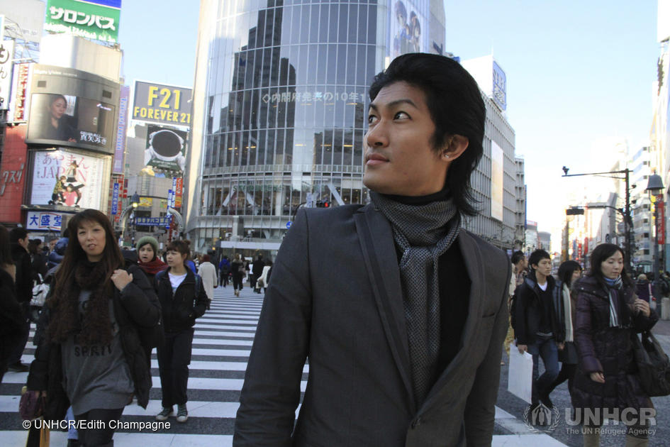 A man in the streets of Tokyo