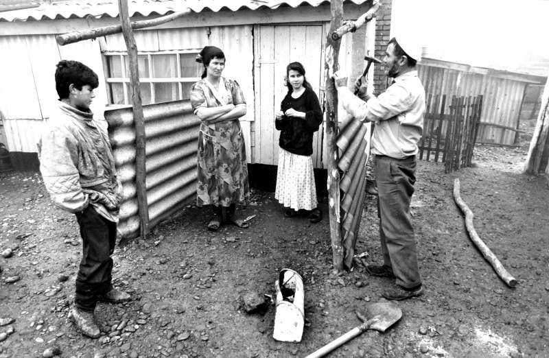 After the collapse of the Soviet Union in 1991, conflict erupted in several areas of the former empire, forcing hundreds of thousands of people to flee, including these civilians from North Ossetia at a collective centre.
