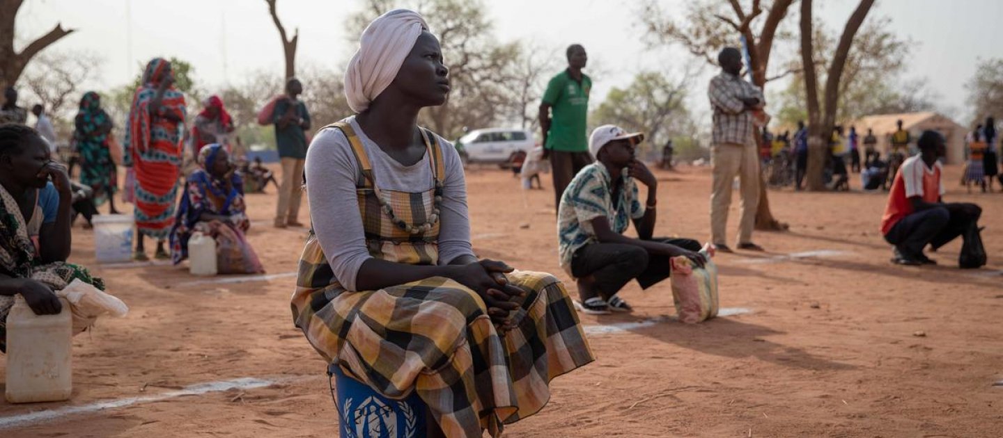 South Sudan. COVID-19 precautions during food and soap distribution