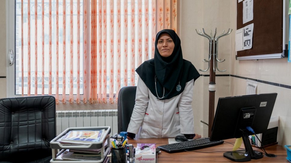 Dr Feezeh Hosseini in her office at Razi health centre, where she is head physician.