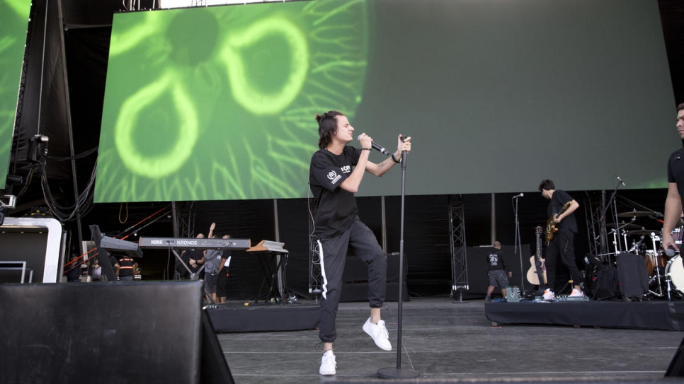 Prueba de sonido de Danny Ocean antes de su presentación en el Flow Fest 2019, en Ciudad de México.