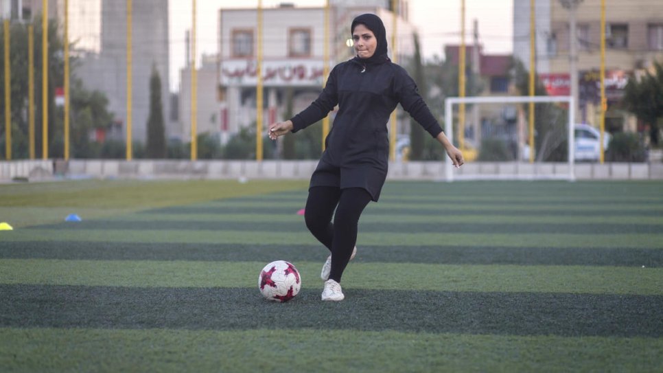"All I wanted to do was play football, but I was not allowed to because I was a girl," recalls Rozma.
