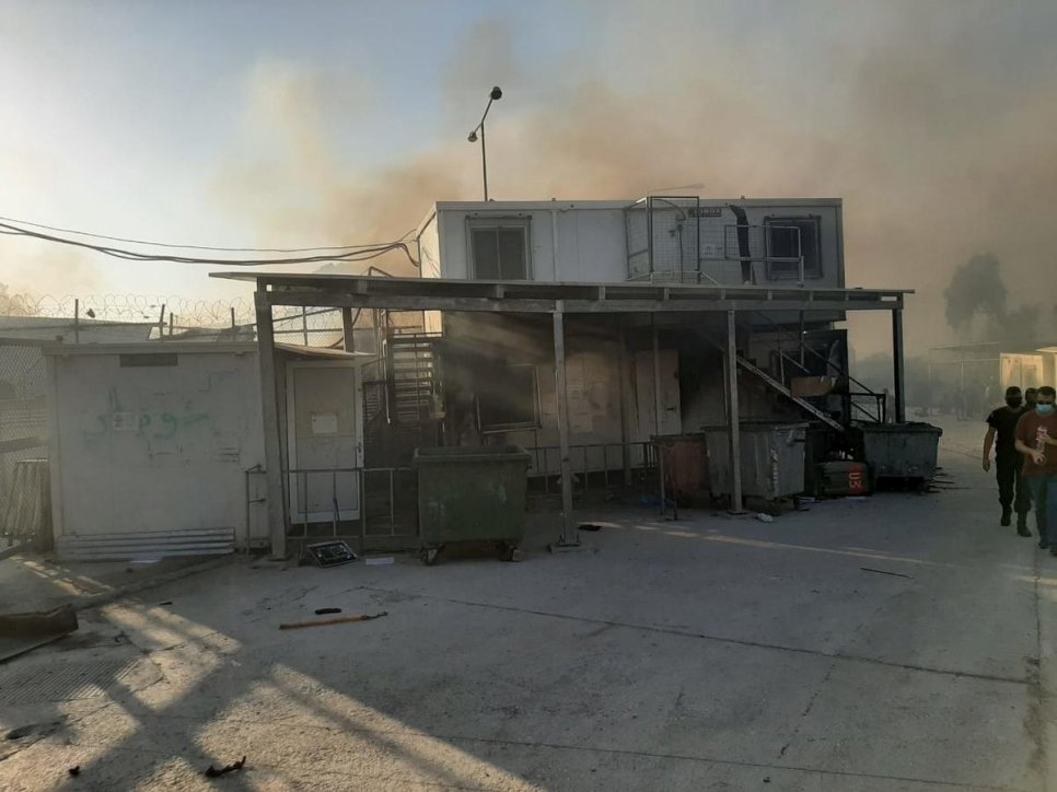 Greece. Fire destroys Moria reception and identification centre on Lesvos