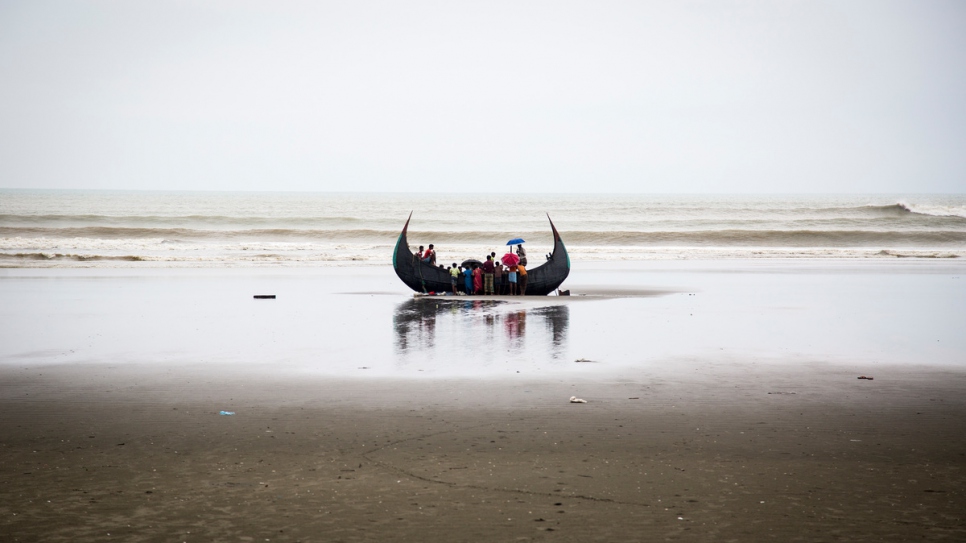 At least four Rohingya refugees died when their boat capsized close to shore in southern Bangladesh.
