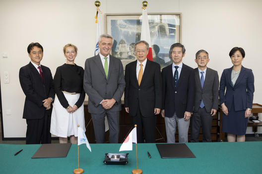 Switzerland. UN High Commissioner for Refugees meets the Japanese Ambassador.