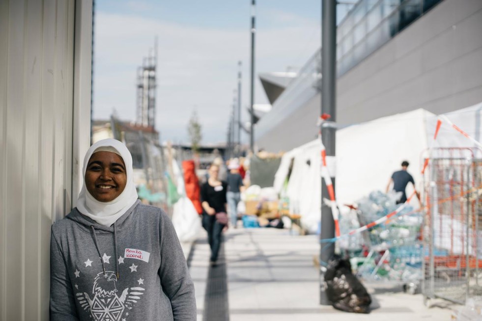Monika helps co-ordinate volunteers and donated items at Vienna’s Hauptbahnhof train station. 