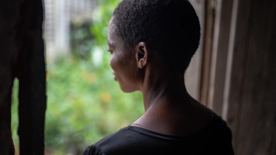 Fidele, 36, is getting vocational training and recovering from gender-based violence at the reintegration Centre in Kananga, the Democratic Republic of Congo.