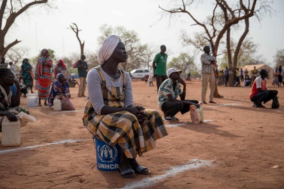 South Sudan. COVID-19 precautions during food and soap distribution