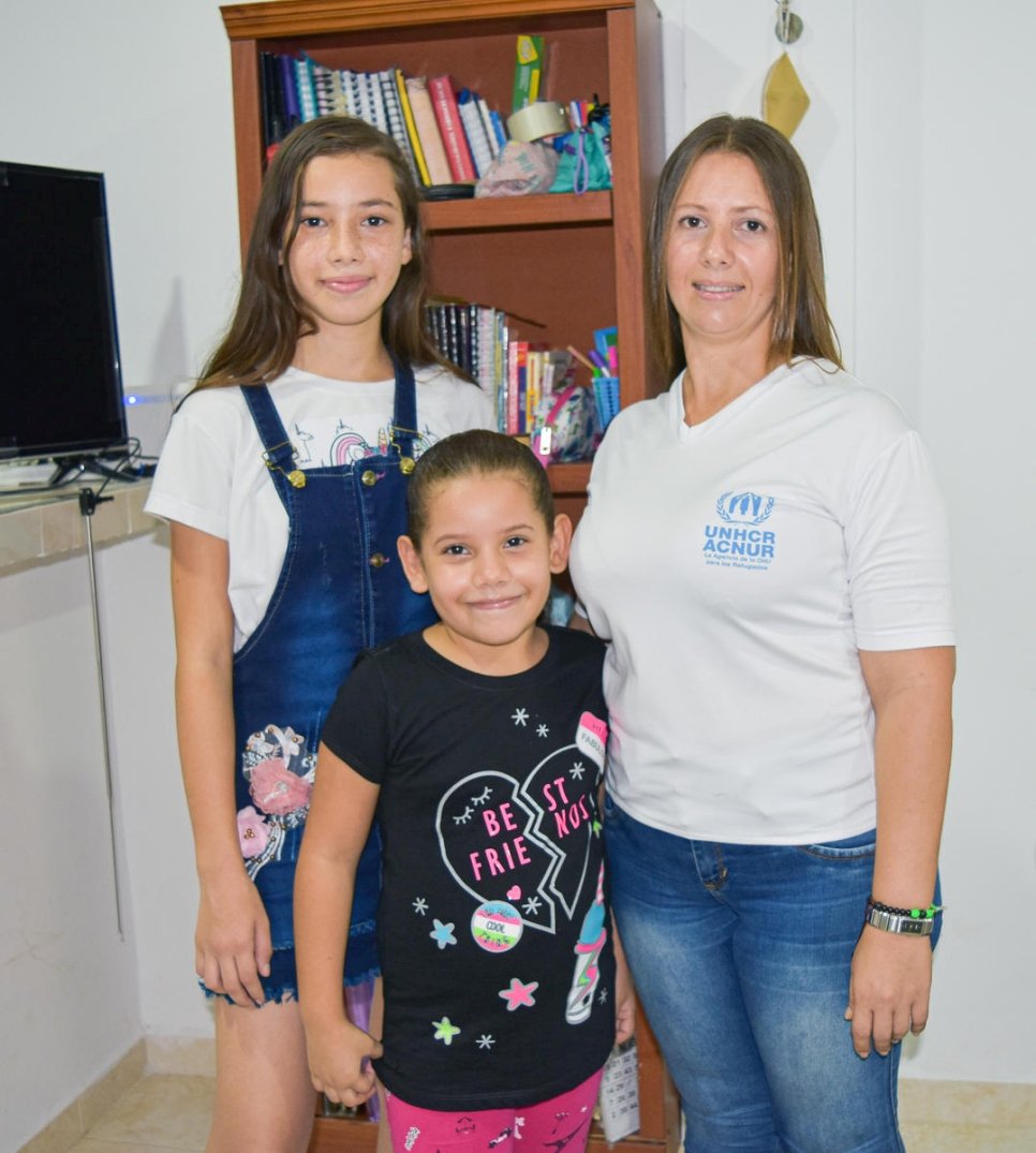 Elvia's work with Refugee UN Volunteers allows her to provide for her two children.