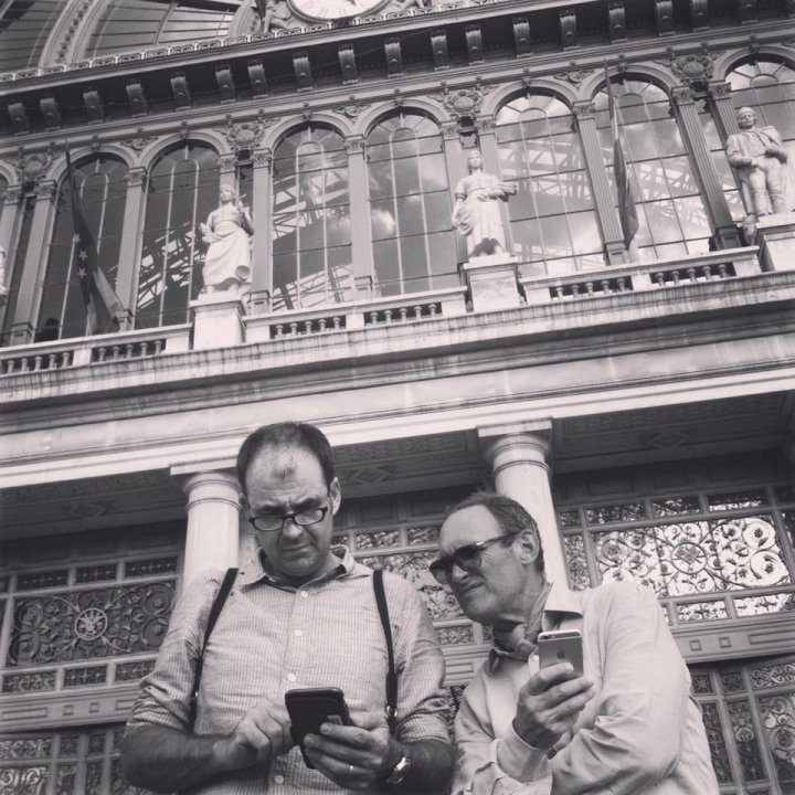 UNHCR High Profile Supporter AA Gill on assignment with Sunday Times photographer Andrew Testa in Budapest. 