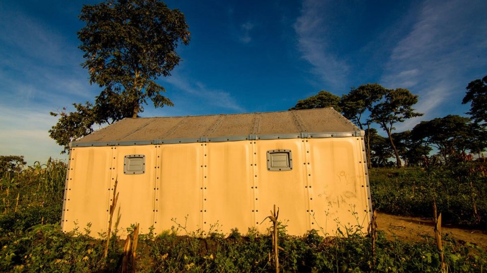 A garden growing outside a Refugee Housing Unit at Kigoma refugee camp in western Tanzania.