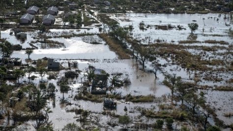 Vista aérea de la ciudad de Beira, en Mozambique, durante las inundaciones causadas por el ciclón Idai, en marzo de 2019.