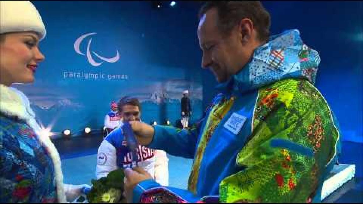 Men's 12.5km middle distance biathlon sitting Victory Ceremony | Sochi 2014 Paralympic Winter Games