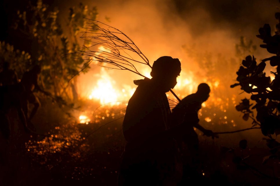 Mauritania. Refugee volunteers wage fight against bush fires near Malian camp
