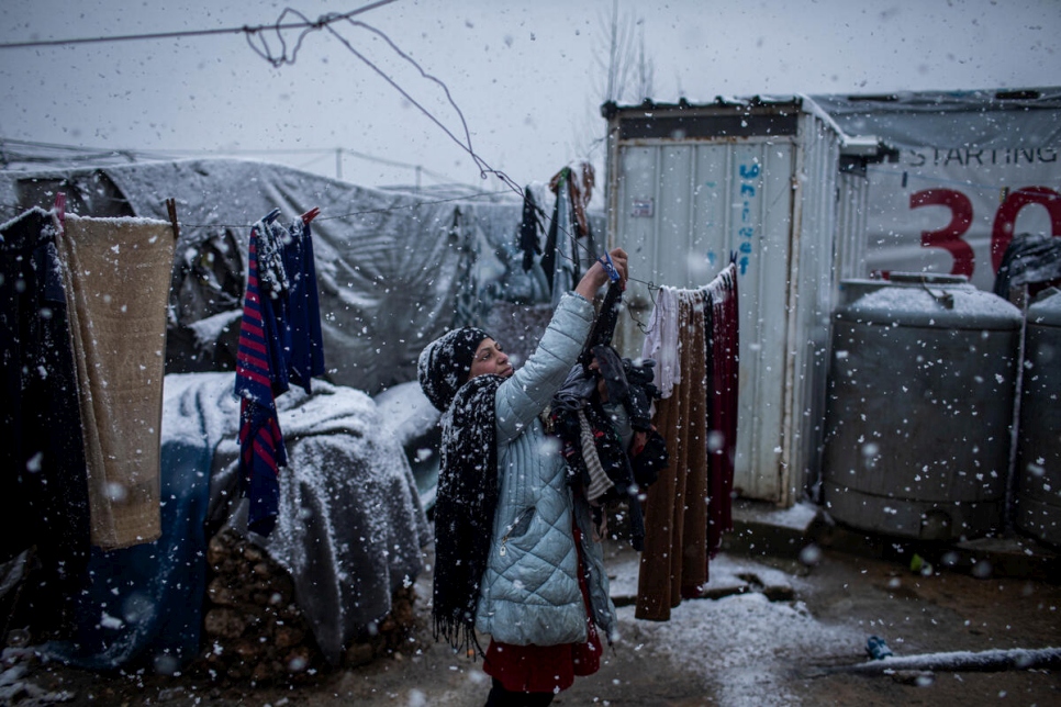 Lebanon. Refugees caught in heavy snow as winter storm JOYCE  hits Lebanon