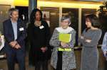 Reception in honour of members of UNHCR's inaugural Advisory Group on Gender, Forced Displacement and Protection. From right to left, advisory group members Amira Yahyaoui, from Tunisia; Sima Samar, from Afghanistan; Patricia Sellers, from Belgium; Gary Barker, from USA.