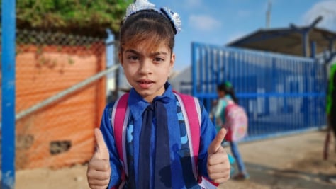 Jordan.Children back to school in Zaatari camp.