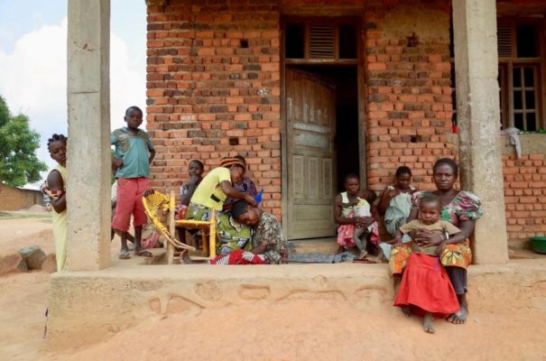 An internally displaced Congolese family shelter in a school in Oicha, North Kivu province, in the Democratic Republic of the Congo, July 2018