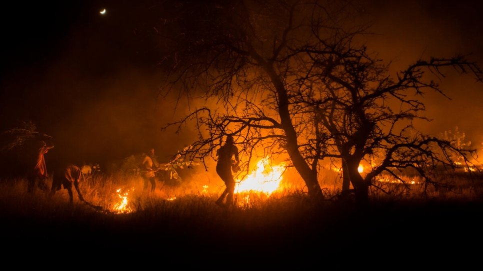 Volunteers take it in turns to take on the exhausting work of extinguishing the fires that occur almost every 48 hours during the dry season.