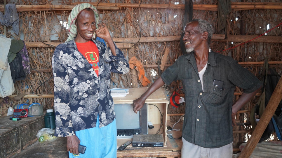 Ahmed (left), chairman of the Buramino cooperative, with his vice chairman Ali, a Somali refugee.