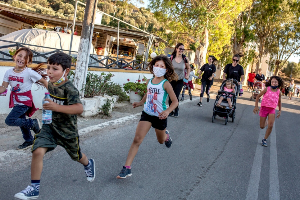 Greece. sport event held on Leros island to mark World Refugee Day 2021