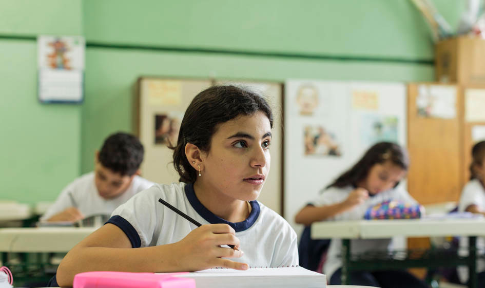 a student at a desk