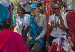 UNHCR Patron, HRH Sarah Zeid of Jordan, meets with a women's group at Doro refugee camp in South Sudan.