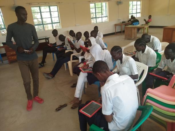 Students using the platform in class